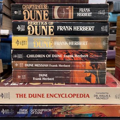 Vintage Frank Herbert Dune Saga + Rare 1984 Dune Encyclopedia – 8-Book Collector’s Set