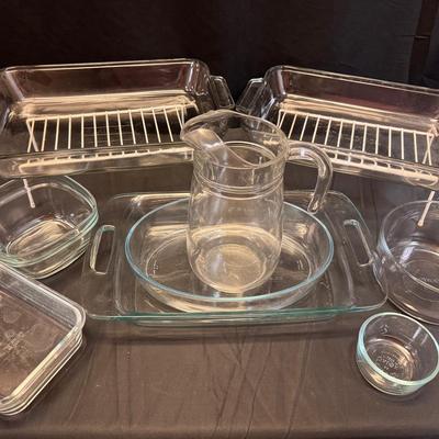 Lot 215: Pyrex And Anchor  With Glass Pitcher