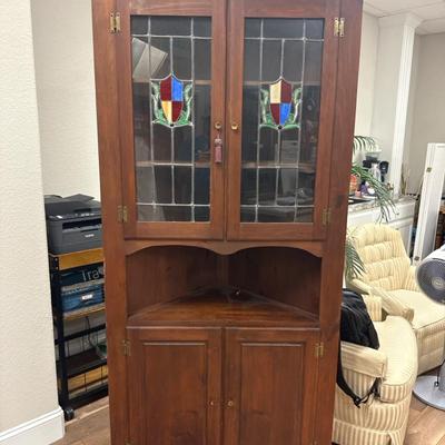 Lot 1: Antique Corner Cabinet