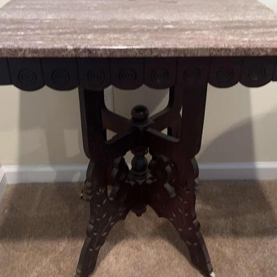 Eastlake Marble Top Occasional Table