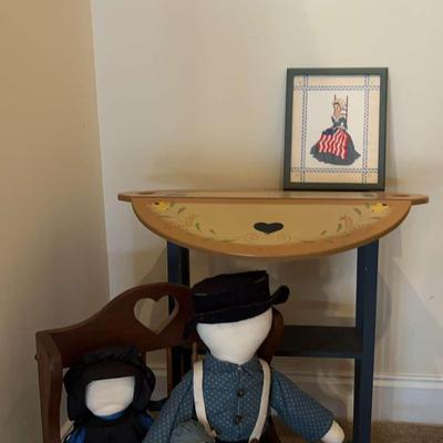 Amish Wooden Decor and Metal Iron