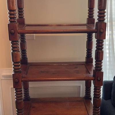Wooden Carved Five-Tier Shelf