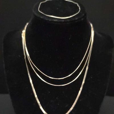 14K Gold Necklaces and Bracelet 