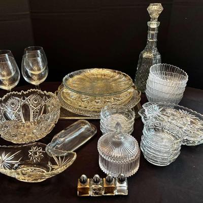 Large Glass Collection Including Depression Glass Dish