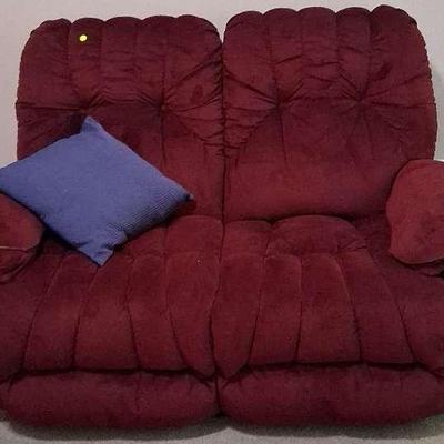 Two Seat Burgundy Recliner 