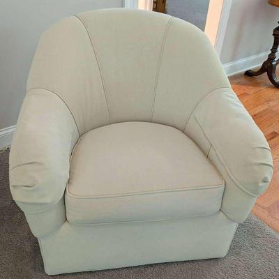 Beige Colored Swivel Chair by Ethan Allen 