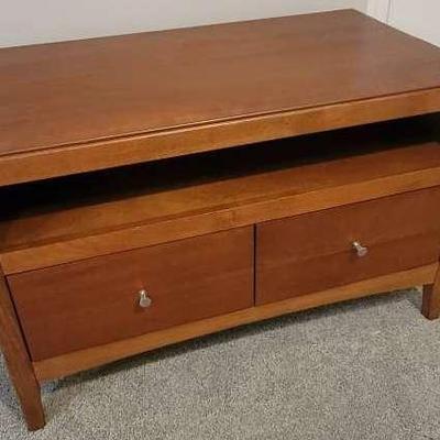 Light Oak Wooden 2-Drawer TV Stand