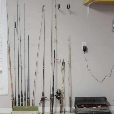 Fishing Poles, Tackle Box, & Other Fishing Gear