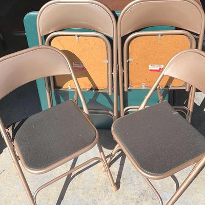 Three Folding Tables & Four Samsonite Folding Chairs