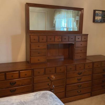 Four Piece Vintage Dresser with Mirror