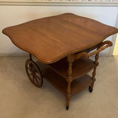 Wooden Drop Leaf Tea Cart