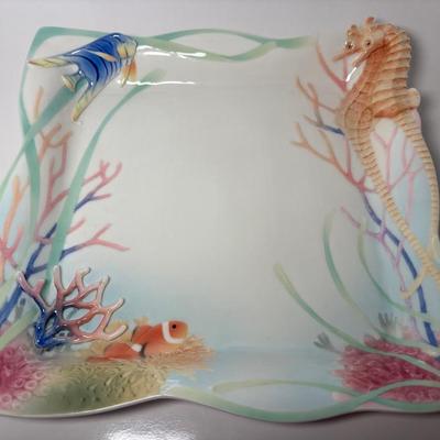 Franz “By The Sea” Porcelain Square Platter, New No Box