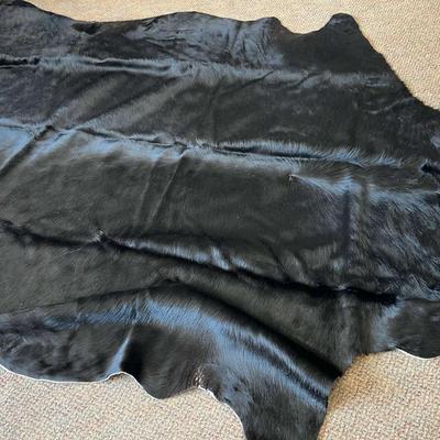 All Black Natural Steer Hide Rug