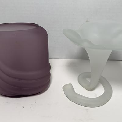 Frosted Vintage Lilly & Draped Vases