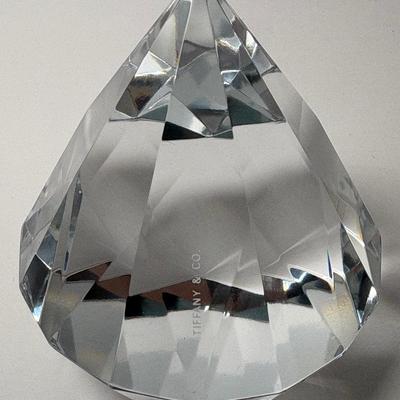 Tiffany & Co Diamond Shaped Crystal Paperweight