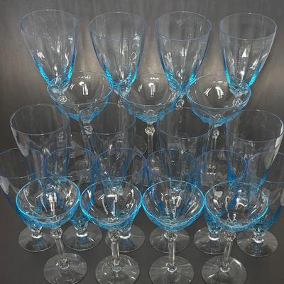 Fostoria Fairfax Azure Blue Bar Ware 