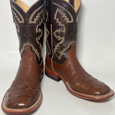 NIB Logan Boot Company Ostrich & Kidskin Boots, 6 1/2C