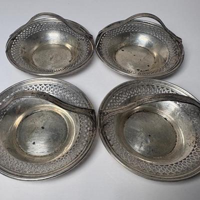 Set Of 4 Vintage Sterling Salt Dishes