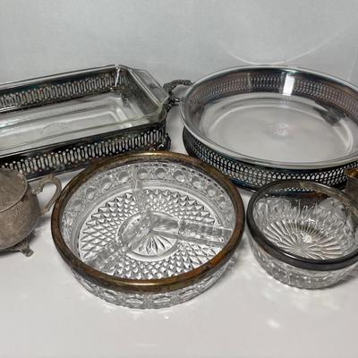 Vintage Glass & Silverplate Serving Items