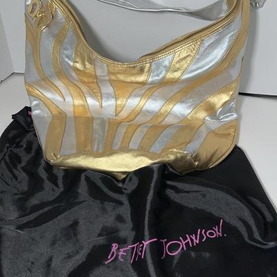 Betsey Johnson Gold Leather Zebra Bag 