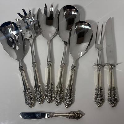 Grande Baroque By Wallace Sterling Silver 8pc Hostess Serving Set