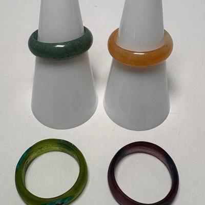 Jade, Aventurine & Glass Rings