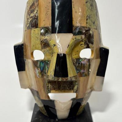 Vintage Aztec Semi-Precious Stone Burial Mask