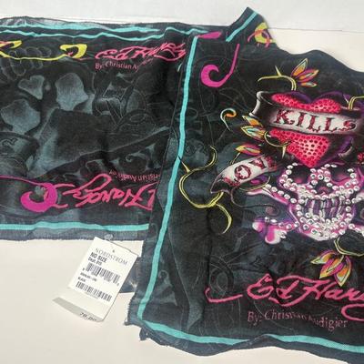 Ed Hardy by Christian Audigier Love Kills Slowly Scarf, New With Tags