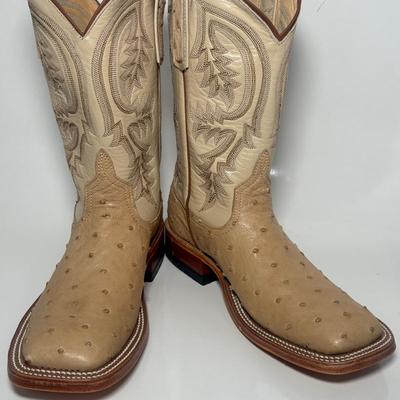 NIB Logan Boot Company Ostrich & Kidskin Boots, 6 1/2C