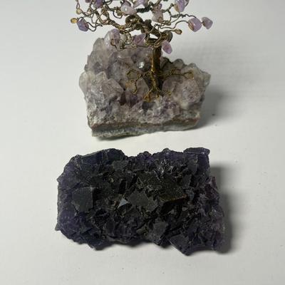 Deep Purple Fluorite & Amethyst Tree