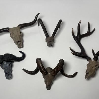 Collection Of Cast Iron Desk Top Skulls