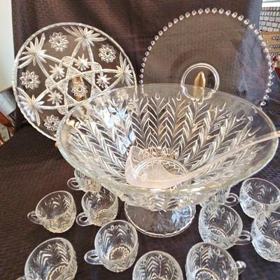 Punch Bowl and Serving Plates