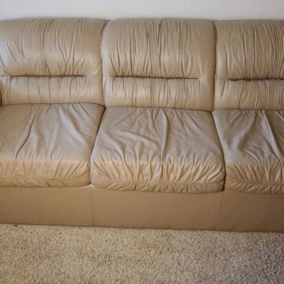 Faux Leather Sleeper Sofa