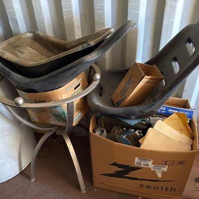 #4104 • 3 Plastic Bucket Seats, Filing Cabinet Dividers
