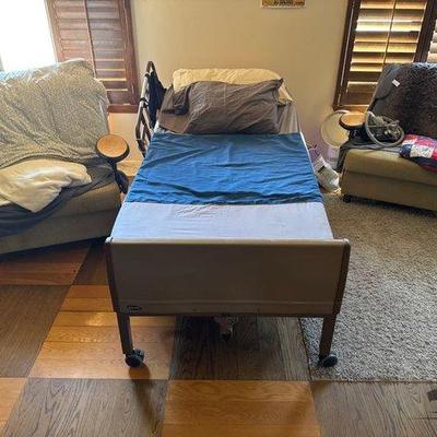 #3052 • Invacare Hospital Bed and 2 Chairs
