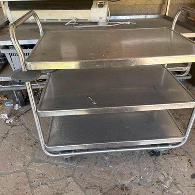 #2202 • 2 Metal Rolling Carts
