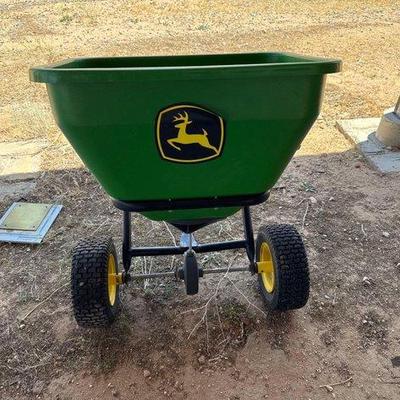 #2808 • John Deere Pull Behind Seed Spreader
