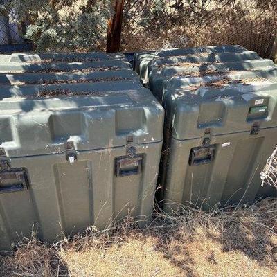 Sale Photo Thumbnail #114: #2512 • 2 Green Containers With Scaffolding Equipment
