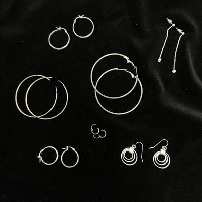 Lot #57 Hoop Earring Lot (7 Pairs)
