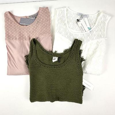 Lot #58 Assorted Women's Tops Size M - Set of 3 - Two Tank Tops and One Blouse