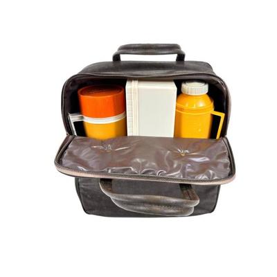 Lot #53 Vintage Thermos Picnic Tote (4pcs)