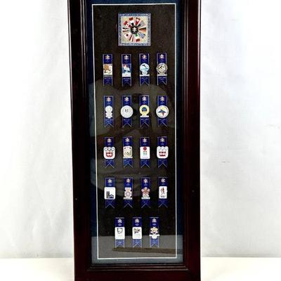 Lot #59 2002 Salt Lake City Winter Olympics Lapel Pin Set - Framed