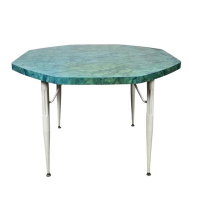 Lot #14 Mid Century Modern Green Marble Formica Dining Table w/Leaf (Chairs Sold Separately)