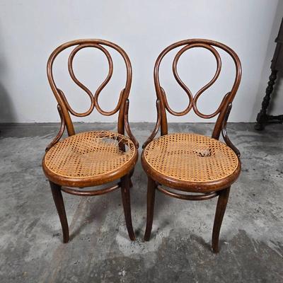 Lot #41 Antique Thonet Vienna Art Nouveau Bentwood Chair - Set of Two