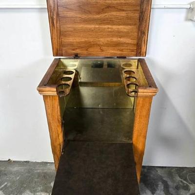 Lot #7 Vintage 1970s Kool-Kat Oak Bar Cabinet