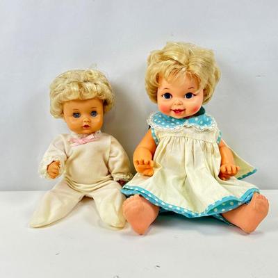 Lot #64 Vintage 1967 Mattel Baby Small Talk (untested) & Unmarked Doll Friend