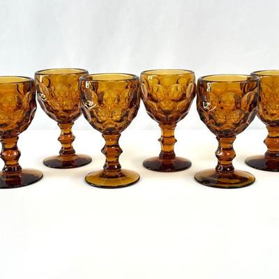 Lot #31 Mid Century Amber Glass Cordials (Set of 6)