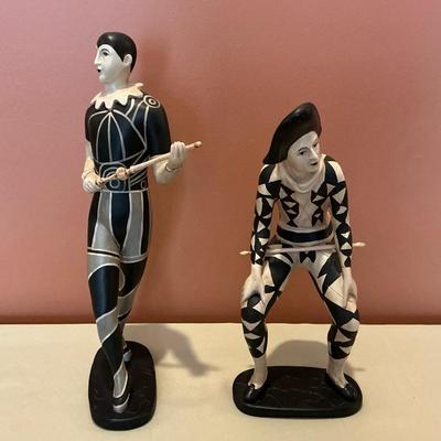 Set Of Two Black And White Jesters Made In The Philippines 