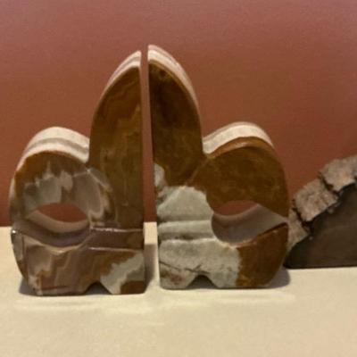 Natural Stone Set Of Three Bookends