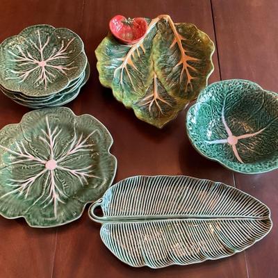 Bordallo Pinheiro and Others Portugal Cabbage Themed Servingware